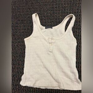Brandy Melville Button Tank Top - Cream/White